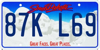 SD license plate 87KL69