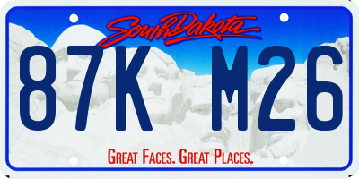 SD license plate 87KM26