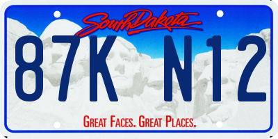 SD license plate 87KN12
