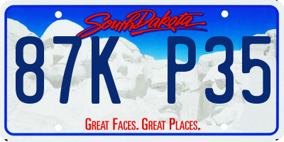 SD license plate 87KP35
