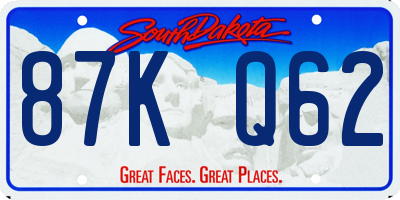 SD license plate 87KQ62