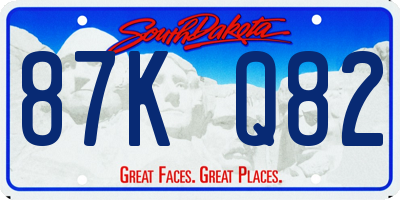 SD license plate 87KQ82