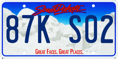 SD license plate 87KS02