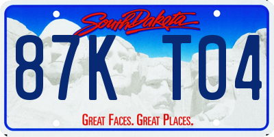 SD license plate 87KT04