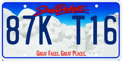 SD license plate 87KT16