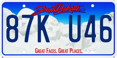 SD license plate 87KU46