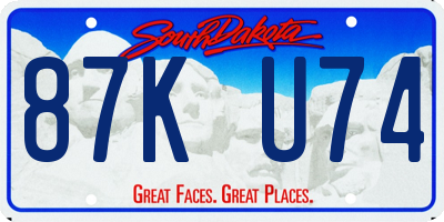 SD license plate 87KU74