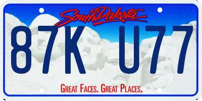 SD license plate 87KU77