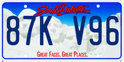 SD license plate 87KV96