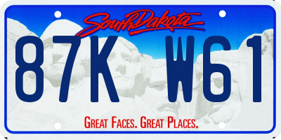 SD license plate 87KW61