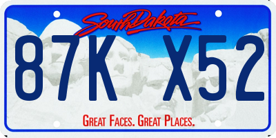 SD license plate 87KX52