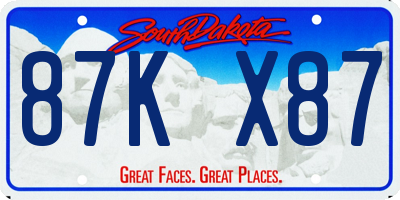 SD license plate 87KX87