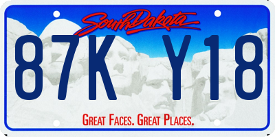SD license plate 87KY18