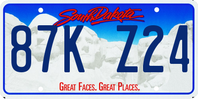 SD license plate 87KZ24