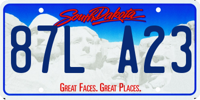 SD license plate 87LA23