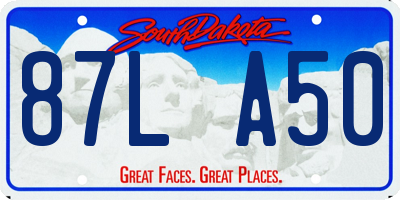 SD license plate 87LA50