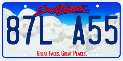 SD license plate 87LA55