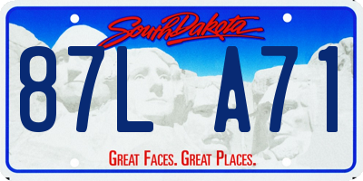 SD license plate 87LA71