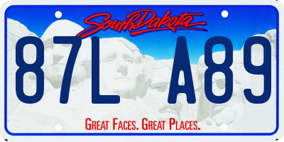 SD license plate 87LA89
