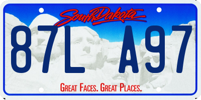 SD license plate 87LA97