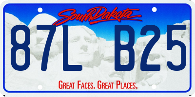 SD license plate 87LB25