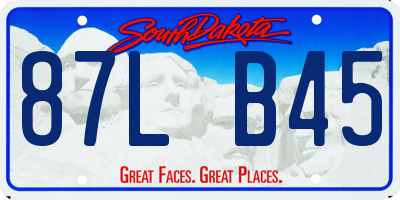 SD license plate 87LB45