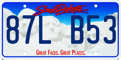 SD license plate 87LB53