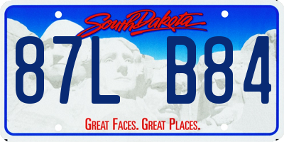 SD license plate 87LB84