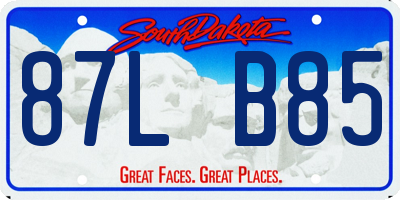 SD license plate 87LB85