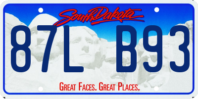 SD license plate 87LB93