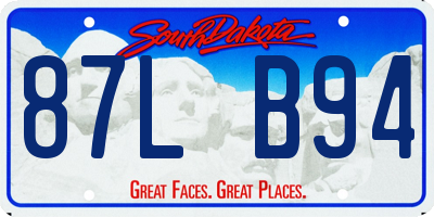 SD license plate 87LB94