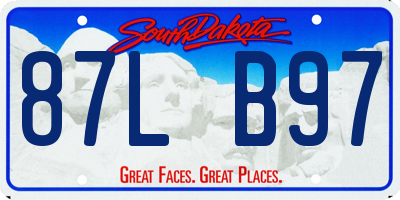 SD license plate 87LB97