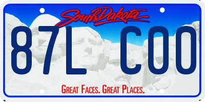 SD license plate 87LC00