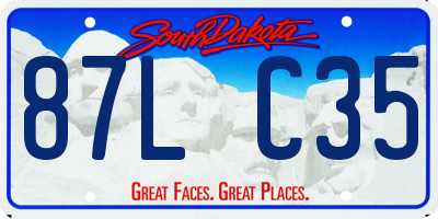 SD license plate 87LC35