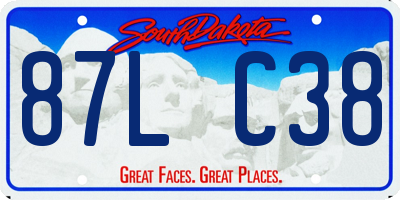 SD license plate 87LC38
