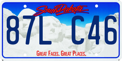 SD license plate 87LC46
