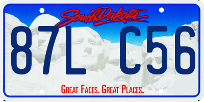 SD license plate 87LC56