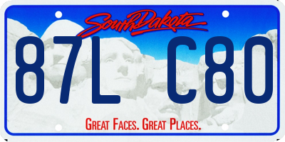 SD license plate 87LC80