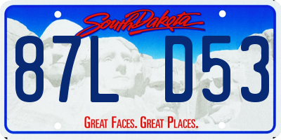 SD license plate 87LD53