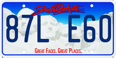 SD license plate 87LE60