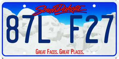 SD license plate 87LF27
