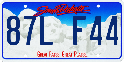 SD license plate 87LF44
