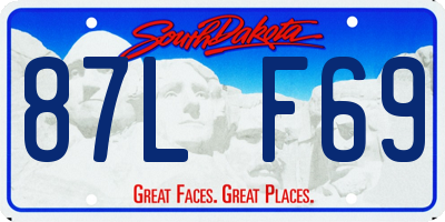 SD license plate 87LF69