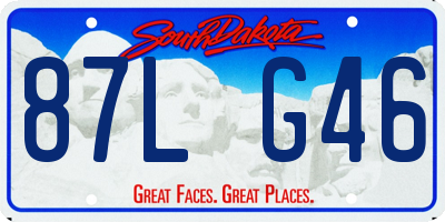 SD license plate 87LG46