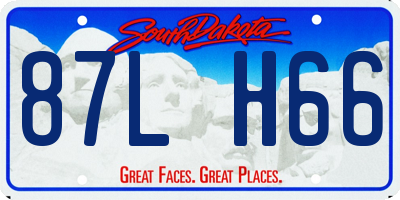 SD license plate 87LH66