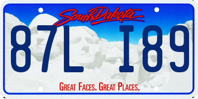 SD license plate 87LI89
