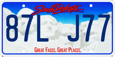 SD license plate 87LJ77