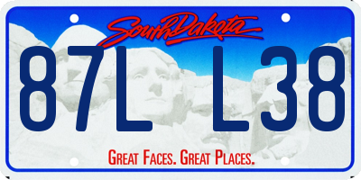 SD license plate 87LL38
