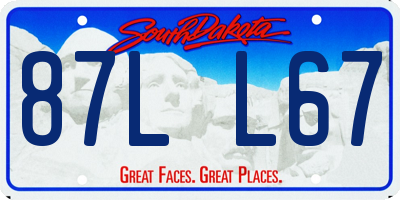 SD license plate 87LL67