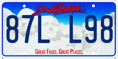 SD license plate 87LL98